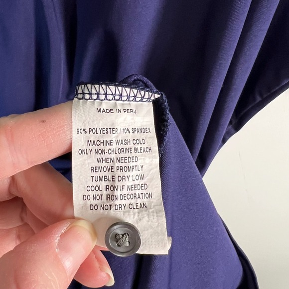 Greyson Men XL Purple Short Sleeve Golf Polo Shirt Wolf Logo Stretch Performance - Picture 5 of 9